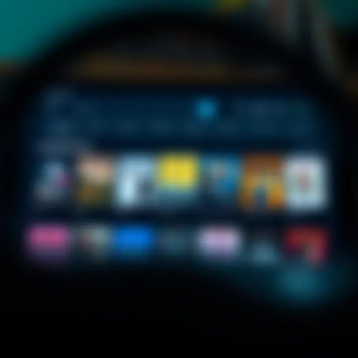 Audiobook Interface Exploration An audiobook interface displaying various titles and genres