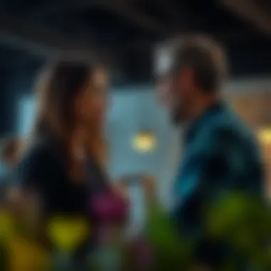 Engaging in Meaningful Dialogue Two individuals engaged in deep conversation