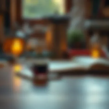 The Writer's Sanctuary An open laptop with a cup of coffee, depicting the writer's workspace