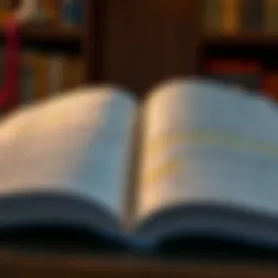 An open book with highlighted passages