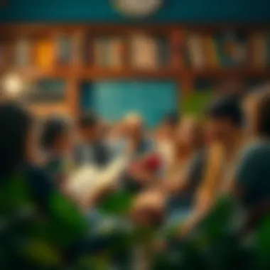 Community Book Discussion A community gathering discussing favorite books