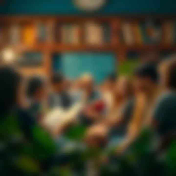 Community Book Discussion A community gathering discussing favorite books