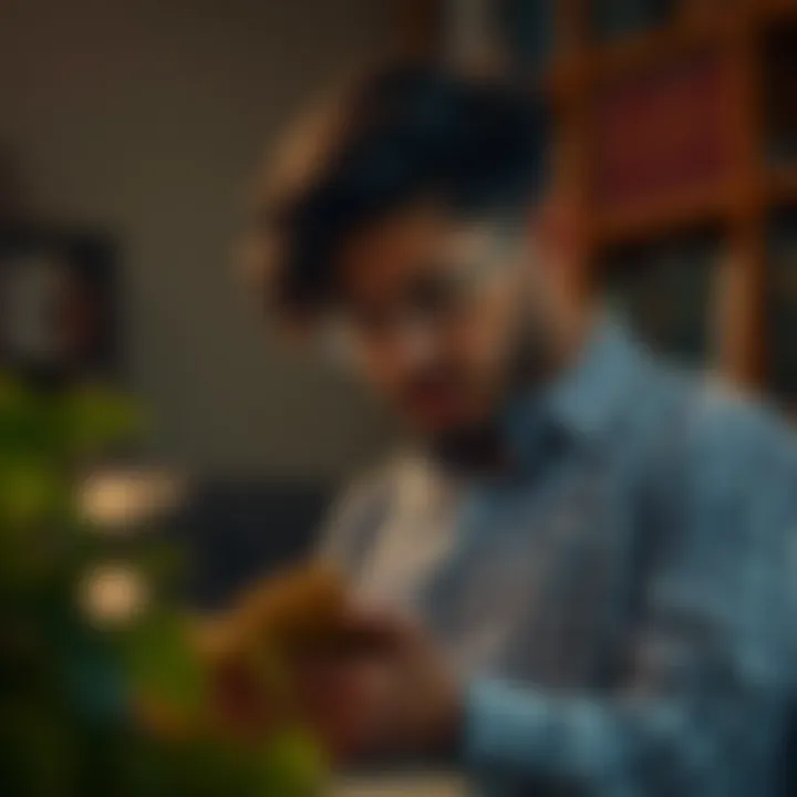 An entrepreneur engaging in continuous learning through reading