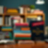 An array of personal accounting books on a desk