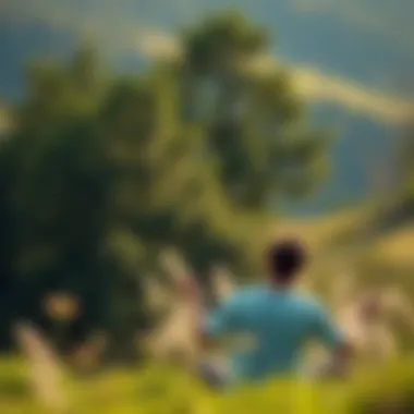 A person meditating in nature, reflecting mindfulness