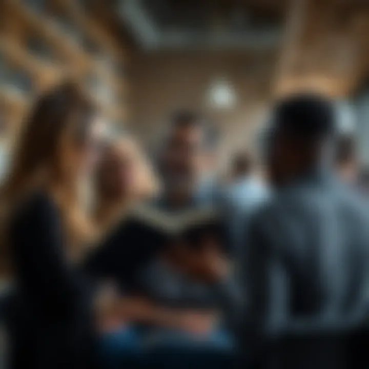 Community Support in Personal Transformation A diverse group of individuals engaged in discussion, illustrating community support