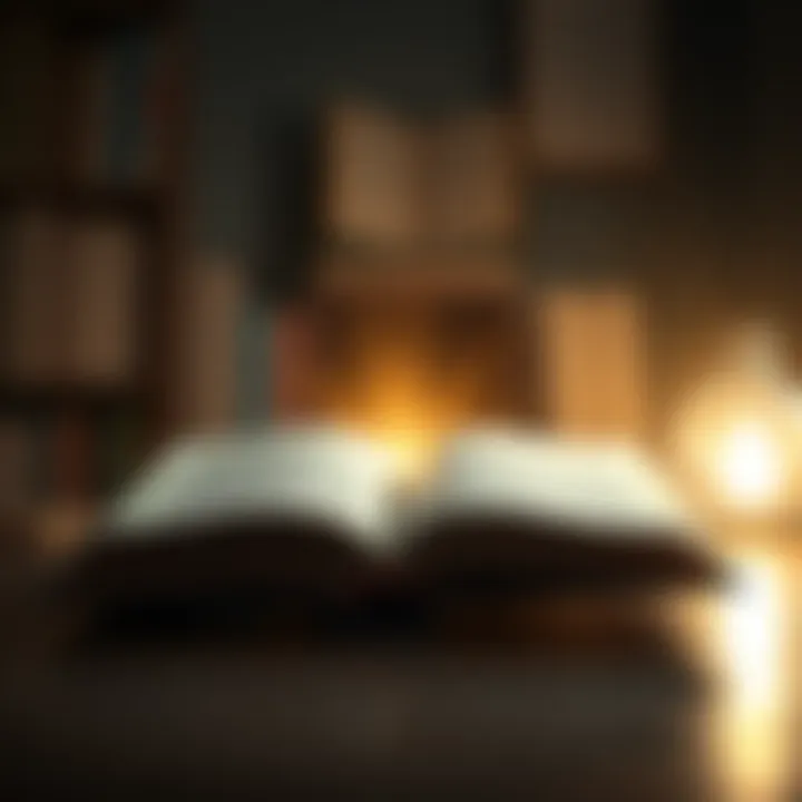Enlightenment Through Reading An open book with a glowing light representing enlightenment through reading