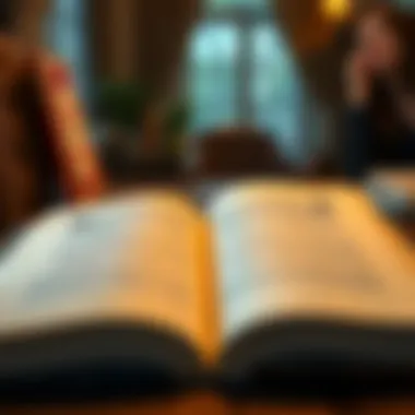 Engaging with Self-Help Literature An open book with highlighted passages and notes