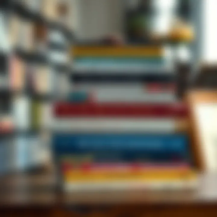 Influential Self-Help Books A collection of influential self-help books stacked on a table