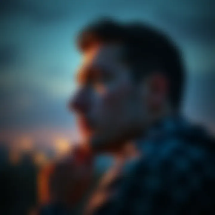 A thoughtful person gazing into the distance, pondering life