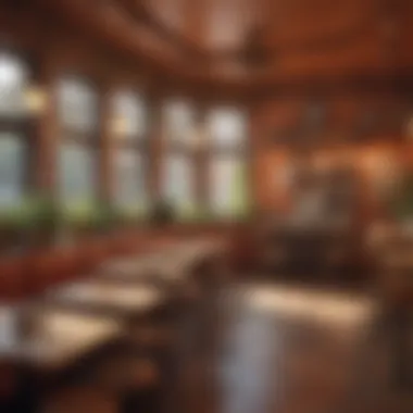 Warmth of the Cafe Interior A cozy interior of the cafe with soft lighting and inviting decor