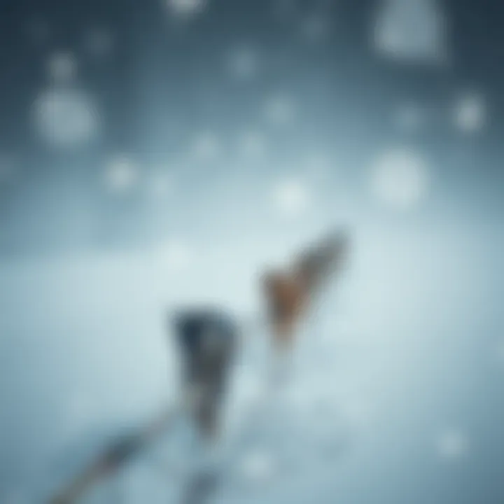 The Struggle for Survival A dramatic depiction of a sled team navigating through the snow, showcasing the struggle for survival.