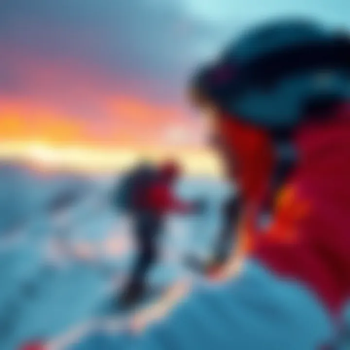 Resilience Illustrated A vibrant illustration of resilience illustrated through a mountain climber