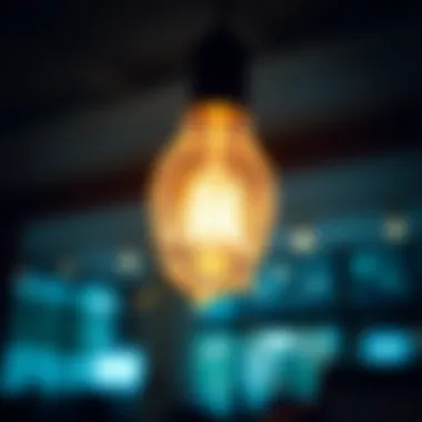 A light bulb glowing brightly, symbolizing innovation and creativity