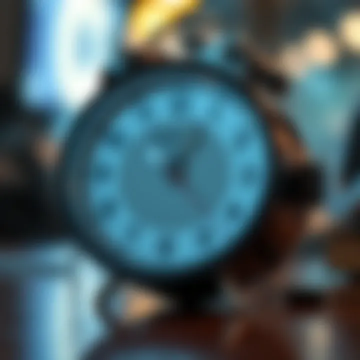 Digital Clock Representing Time Management A digital clock representing time management in entrepreneurship