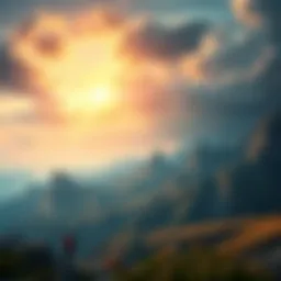 A visionary landscape representing expansive ideas