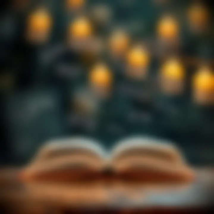 Knowledge and Inspiration An open book with quotes floating around, representing knowledge and inspiration