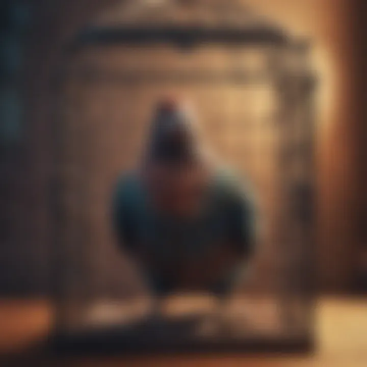 A symbolic cage being opened, representing liberation from the need for validation.