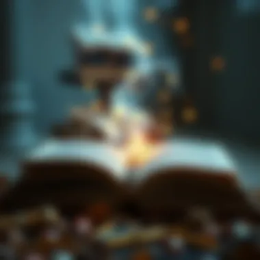 An open book revealing a world of imagination