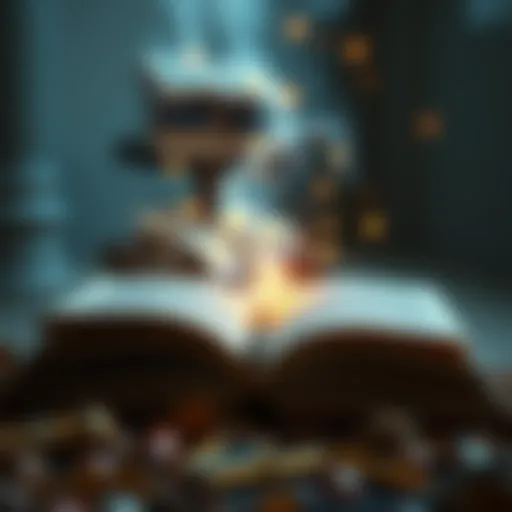 An open book revealing a world of imagination