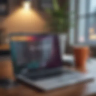 An open laptop displaying a motivational ebook alongside a cup of coffee