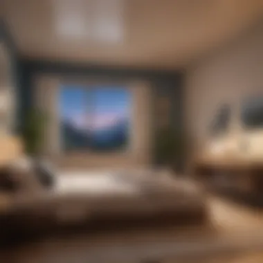A tranquil space for restorative sleep A serene bedroom with soft lighting and calming decor, promoting relaxation.