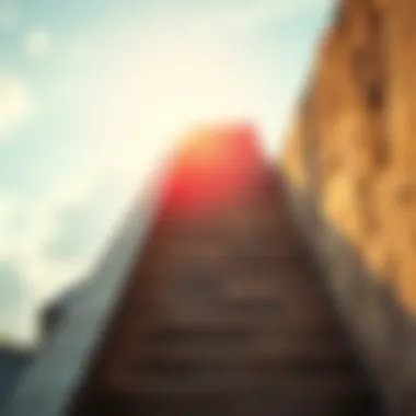 Ascending Towards Growth A staircase leading upwards, signifying progress and growth