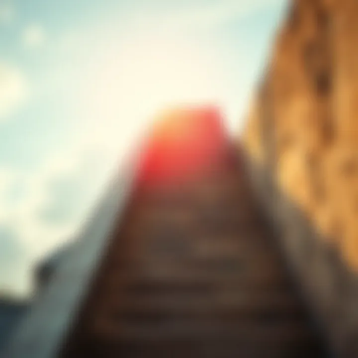 Ascending Towards Growth A staircase leading upwards, signifying progress and growth