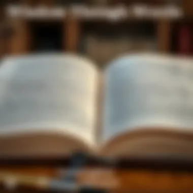 Wisdom Through Words An open book with philosophical quotes