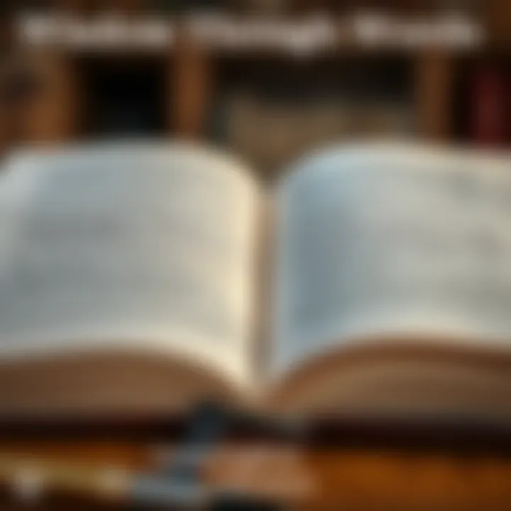 Wisdom Through Words An open book with philosophical quotes