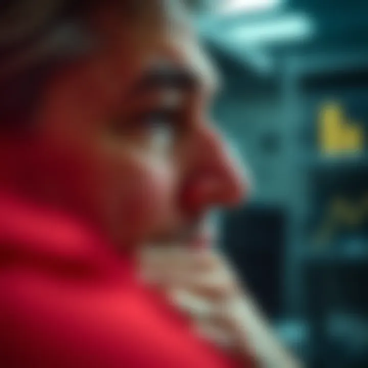 Analytical Mindset A close-up of a financial analyst deep in thought