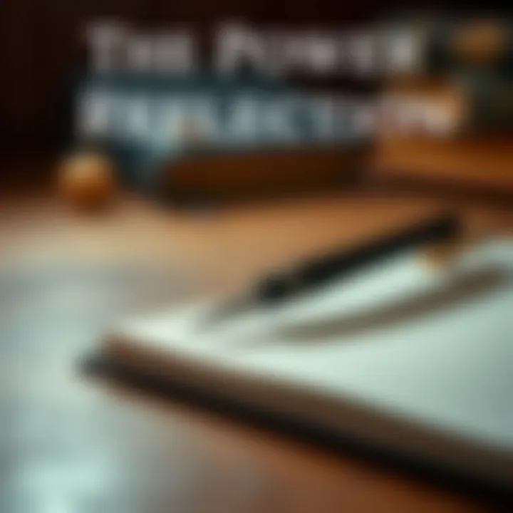 The Power of Reflection A close-up of a journal and pen, representing self-reflection.