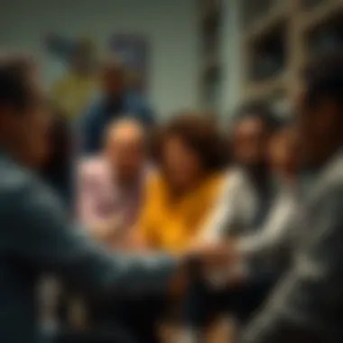 Finding Strength in Support A supportive group session, emphasizing community and support.