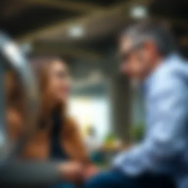 Engaging in Meaningful Dialogue Two individuals engaged in a thoughtful discussion