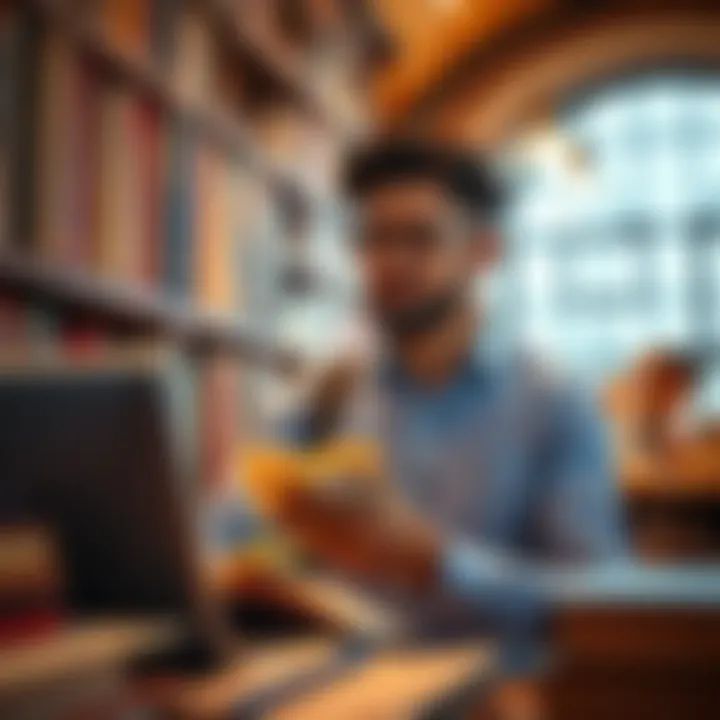 Navigating Scribd's Library User navigating Scribd's extensive library