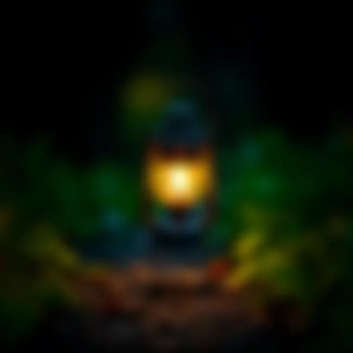 Guiding Light: Finding Your Way A glowing lantern illuminating a dark path