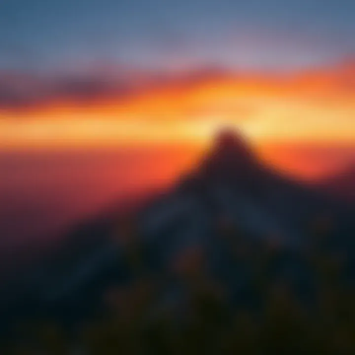 Rise Above: The Power of Perspective A serene mountain peak under a stunning sunrise
